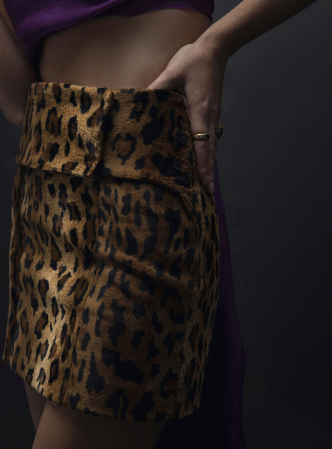 Roar - Kemer Detaylı Leopar Desenli Etek