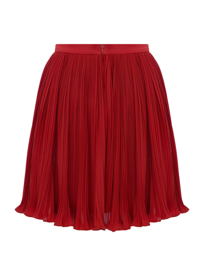 Carmine - Drape Detaylı Krep Şifon Mini Etek