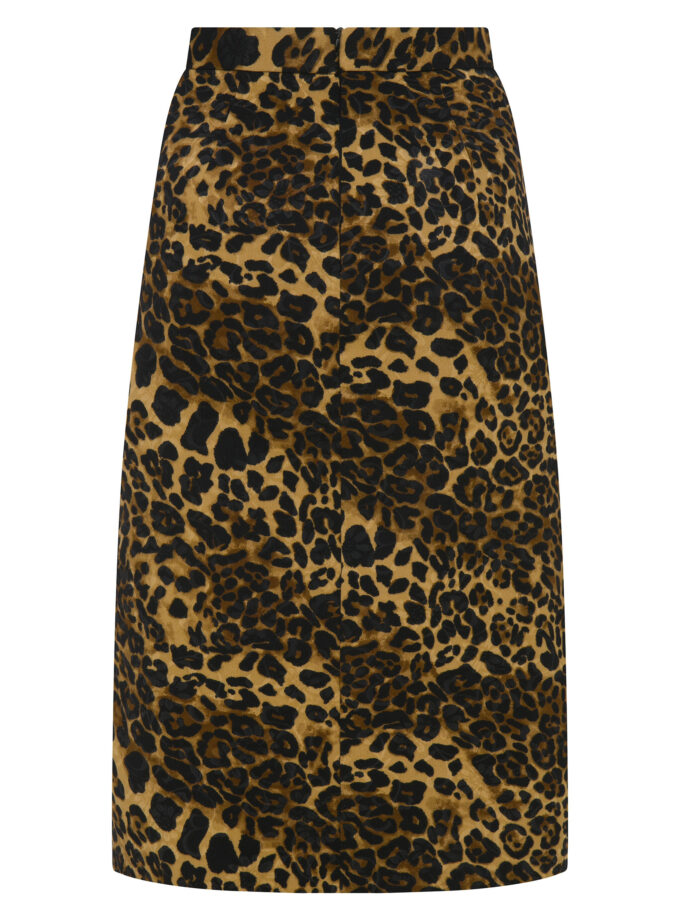 Feline Mirage - Leopar Desenli Önden Yırtmaçlı Etek