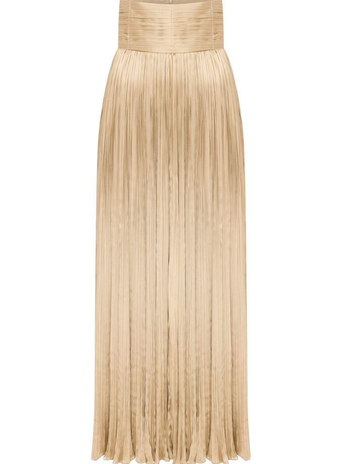 Sols - Drape Detaylı Kalın Korsajlı Midi Etek